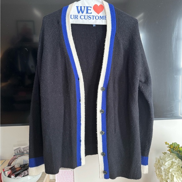 Court & Rowe Blue and White lined cardigan - Picture 1 of 2